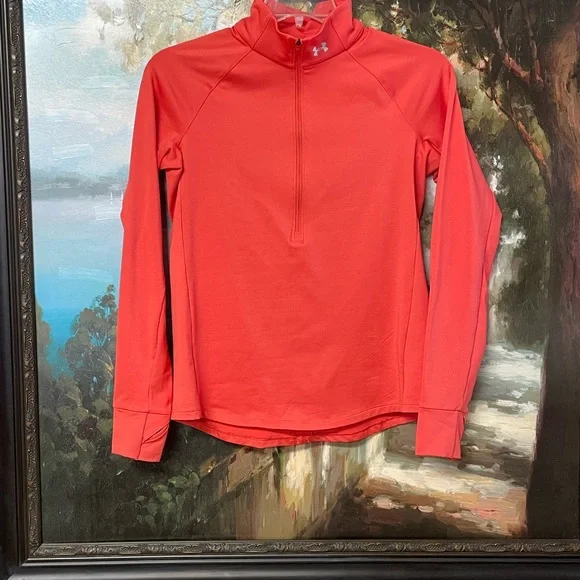 Under Armour Vibrant Coral ColdGear Fitted Top - Picture 12 of 12